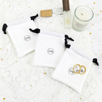 Pochette de rangement pour parfum et bijoux en velours doux avec cordon de serrage ZXF Luxury, avec logo imprimé