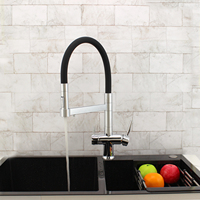 Robinet de cuisine extractible 3 voies en acier inoxydable 304 sans plomb, pour eau chaude, froide et filtrée, pour évier de cuisine