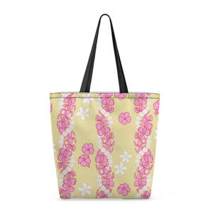 Borsa da Shopping con stampa personalizzata lavabile a sublimazione Tote in tela <span class=keywords><strong>Hawaii</strong></span> Puakenikeni Lei riutilizzabile per spiaggia - Product Image 2