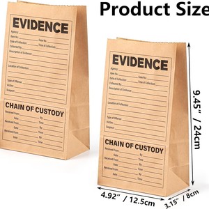 Bolsas rectangulares impresas para almacenamiento de pruebas en la escena del crimen, cadena de custodia - Product Image 3