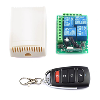 Interruptor de Control Remoto Inalámbrico Universal de 433 Mhz, Módulo Receptor de Relé de 4 Canales de 12 V CC con Transmisor Remoto de 4 Botones