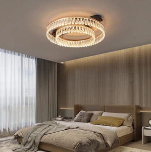 Nouveau Style Lustre Intelligent Pendentif Cristal Moderne Anneau Rond Led Plafonnier pour Chambre Salon - Product Image 3
