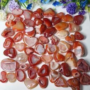 Atacado Boa Qualidade <span class=keywords><strong>Gemstone</strong></span> Healing Crystal Druzy <span class=keywords><strong>Hearts</strong></span> Ágata Vermelha Geode Crystal Heart para Decoração - Product Image 2