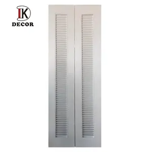 Porta dobrável de madeira para armário, design moderno com ventilação, porta dobrável de madeira