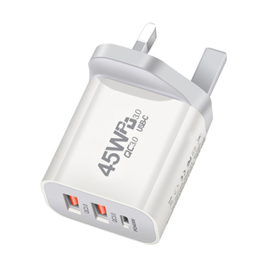 USB C 블록 45W, <span class=keywords><strong>3</strong></span> 포트 벽 플러그 고속 충전 블록, PD + QC 멀티포트 전원 어댑터 iPhone 16,15 용 USB C 충전기 유형 C - Product Image 6
