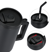 Nouvelle Tasse de Voyage Isotherme en Acier Inoxydable 304 de 40 oz avec Couvercle et Paille Intégrée – Design Moderne pour Voiture