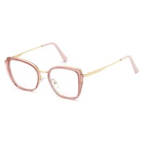 Modische Trendige Schlichte Vollrand-Brille für Damen Schlankes Design Grenzüberschreitender Europäisch-Amerikanischer Stil PC Dekorative Brille