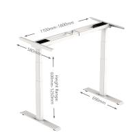 Bureau debout électrique moderne à double moteur, en acier inoxydable, réglable en hauteur