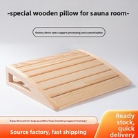 Vente chaude en stock universel hammam dossier colonne cervicale soutien Sauna oreiller en bois pour cou bain transfrontalier