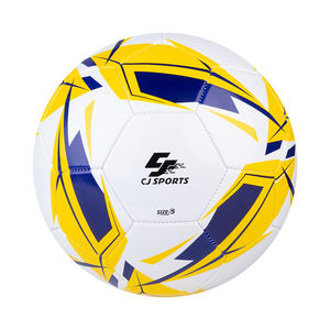 CJ Sports tamaño oficial 5 balón de fútbol azul amarillo PU duradero PVC cosido a máquina 350-370g partidos de entrenamiento recreativo Vietnam - Product Image 1
