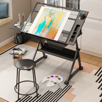 Table à dessin réglable en hauteur en verre Transparent de haute qualité pour meubles de maison scolaire