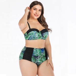 Costume da bagno a vita alta con ferretto Sexy di grandi dimensioni Bikini <span class=keywords><strong>Push</strong></span> <span class=keywords><strong>up</strong></span> Slim taglie forti - Product Image 1
