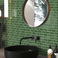Carreaux muraux 3D vert clair autocollants brillants en vinyle pour crédence de cuisine et salle de bain