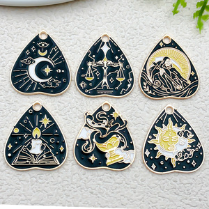 Pendentif Cœur Multicolore en Alliage de Zinc, Breloque Carte de <span class=keywords><strong>Tarot</strong></span> Soleil pour Fabrication de Bijoux DIY (Colliers, Bracelets, Boucles d'Oreilles, Porte-clés) - Product Image 1
