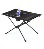 Table de camping ultralégère en aluminium, pliable avec porte-gobelet, hauteur réglable, mobilier d'extérieur en maille respirante