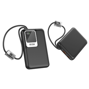 Batería Externa Ultra Delgada de 10000mAh y 22.5W con Carga Rápida, Pantalla Digital y Cables Dobles Integrados (Tipo-C LTN) para Teléfonos Inteligentes - Product Image 3