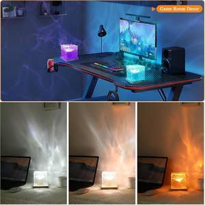 3D 16 colores giratoria cristal Aurora lámpara azul dinámico agua ondulación cubo lámpara mesa noche lámpara - Product Image 3