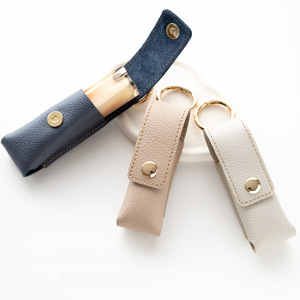 Cross-border lipstick leather <b>box</b>, PU lipstick leather case, multi-color gift lipstick bag keychain with <b>mirror</b> - Product Image 1