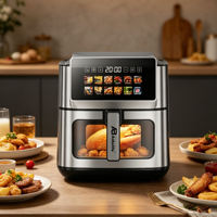 Freidora de Aire Anbolife 8L 1800W con Pantalla Táctil LED, 12 Programas Preestablecidos, Interior Metálico, Gran Capacidad, Cocina Saludable, OEM ODM
