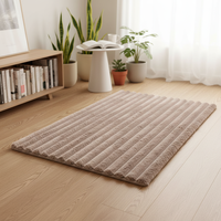 Tapis moderne en fausse fourrure de lapin géométrique, fabriqué à la machine en polyester, sur mesure pour la maison, pour le salon et la chambre à coucher