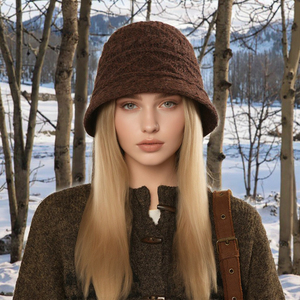 Gorro de Pescador Personalizado para Mujer, Mezcla de Lana para Invierno, Diseño Tejido para Mayor Calidez y Suavidad, Uso Casual para Viajes al Aire Libre - Product Image 2