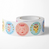 Autocollants d'étanchéité personnalisés de haute qualité pour boîtes cadeaux rondes transparentes imprimées, étiquettes autocollantes pour sacs cadeaux à motifs de dessins animés
