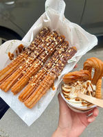 Machine à churros électrique manuelle en acier inoxydable, avec 3 embouts, pour churros espagnols et snacks aux fruits, usage commercial ou domestique