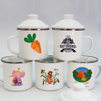 Fournisseur de tasse à café vierge en métal blanc, design de logo personnalisé, congélateur réutilisable, incassable, en émail de voyage, pour impression par Sublimation