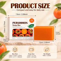 Savon pour le visage OEM à l'extrait de kaki et à l'huile d'arbre à thé, savon nettoyant pour la peau, élimination des peaux mortes, 100g