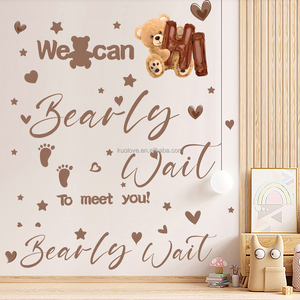 Adesivi Murali in Oro con Slogan in Inglese 'BOY' o 'GIRL' per Cameretta, Decorazione per Festa di Rivelazione del Sesso del Bambino, Carta da Parati Autoadesiva in PVC - Product Image 3