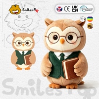 Boneka Burung Hantu Cendekiawan Kustom |   Kain Aman dan Tidak Beracun |   Bersertifikat CE & UKCA |   Boneka Maskot yang Dapat Disesuaikan