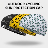 Casquette de cyclisme respirante à imprimé crâne de dessin animé, séchage rapide, doublure de casque, bonnet de vélo d'extérieur