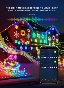 Aoying-tira de luces Led de Navidad para exteriores, cadena de luces de colores mágicos, de línea de cuero, RGB - Product Image 5