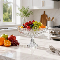 Plat décoratif moderne, égouttoir à vaisselle, bol à fruits en verre de qualité alimentaire sur piédestal, taille personnalisable