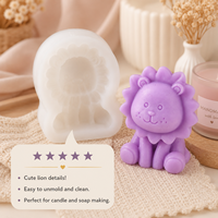 Moule à bougie en silicone en forme de lion mignon pour la fabrication de bougies parfumées, artisanat en résine, décoration de la maison, vente en gros