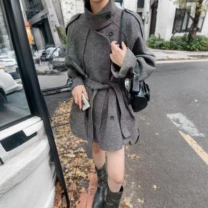 Boutique Großhandel Herbst und <span class=keywords><strong>Winter</strong></span> Neue Mode Mittellanger bis Langer Taillierter Wollmantel für Damen - Product Image 5