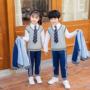 เครื่องแบบ<span class=keywords><strong>นักเรียน</strong></span>ผ้าฝ้ายสไตล์อังกฤษสามชิ้นสำหรับเด็กนักเรียนประถมอนุบาลฤดูใบไม้ผลิฤดูใบไม้ร่วงเครื่องแบบนักเรียน - Product Image 3