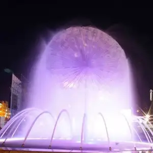 Luz Led Rgb para jardín al aire libre, nuevo diseño, fuente de baile flotante, música, diente de león, bola de cristal, fuente de jardín al aire libre