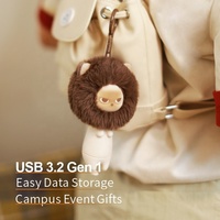 Clé USB personnalisée en peluche 64 Go 128 Go USB 3.2 Gen1, cadeau promotionnel, clé USB avec logo OEM