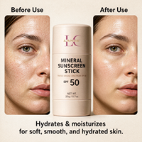 Stick solaire minéral Lance SPF 50 résistant à l'eau et à la transpiration, respectueux des récifs, vente en gros, marque privée, format voyage