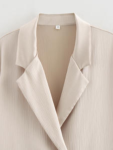 GX7127 moda sokak giyim kadın kıyafetleri satıcı uzun kollu V yaka boyun Blazer ceket ve pantolon 2 parça Set - Product Image 4