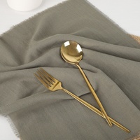 Nouvelles serviettes de table en lin rayées unies à franges, chemin de table avec pompons, style américain