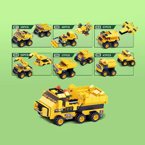 Jouets éducatifs en gros pour enfants, ensembles de blocs de construction à assembler, écologiques, non toxiques, en plastique ABS, jouets de voitures miniatures en 6 pièces - Product Image 1