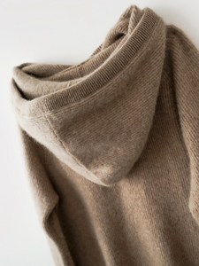 <span class=keywords><strong>Pull</strong></span> tricoté personnalisé pour <span class=keywords><strong>femme</strong></span>, style coréen, coupe ample, super doux, épaissi, à capuche, avec épaules dénudées, couleur unie, pour l'automne et l'hiver - Product Image 6