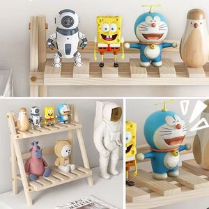Double Layer Wooden <b>Desktop</b> <b>Shelf</b> 33x15x85cm Solid Wood Freestanding Storage Organizer For Desk Bedroom Dorm - Product Image 3