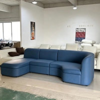 Ensemble de canapés modulaires en cuir PU de style italien minimaliste moderne en forme de L pour hôtel, salon et chambre à coucher