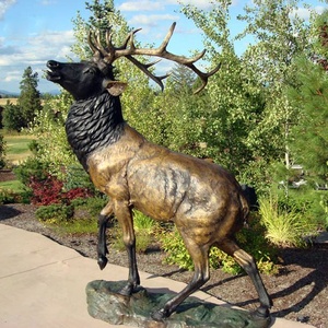 Scultura di alce in bronzo a grandezza naturale, <span class=keywords><strong>statua</strong></span> di <span class=keywords><strong>cervo</strong></span> in ottone per <span class=keywords><strong>giardino</strong></span> esterno. - Product Image 2