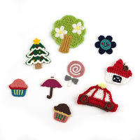 Patchs thermocollants en tissu crocheté motif arbre de dessin animé mignon personnalisés 2024 pour vêtements d'enfants et accessoires DIY