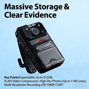 Mini caméra corporelle WiFi avec détection de mouvement et GPS, enregistreur corporel portable avec écran tactile haute définition de 3,1 pouces - Product Image 4