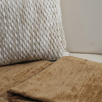 Housse de coussin texturée en bouclette tissée, motif color block, pour coussin lombaire, camel crème, brodée, pour canapé, lit, décoration intérieure